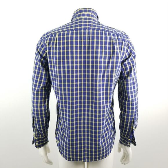 J. Crew Blue & Yellow Washed Shirt in Bold Tattersall Plaid Button Down Small - Picture 6 of 6